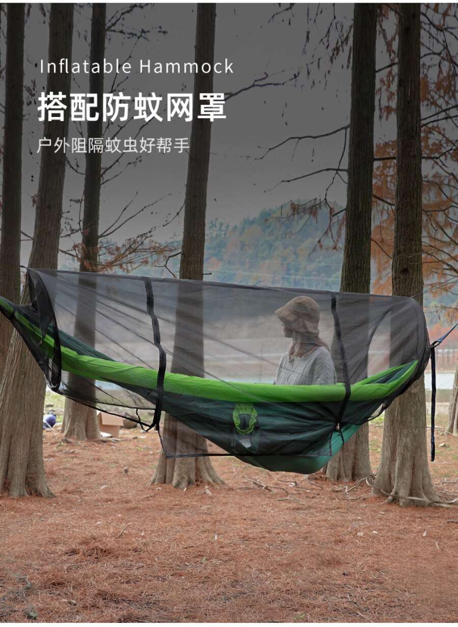 Cheap Goat Tents Loading Weight 200KG 2 Person Ultralight Inflatable Camping Hammock Tent 210T Nylon Outdoor Camping Hunting Hammock   